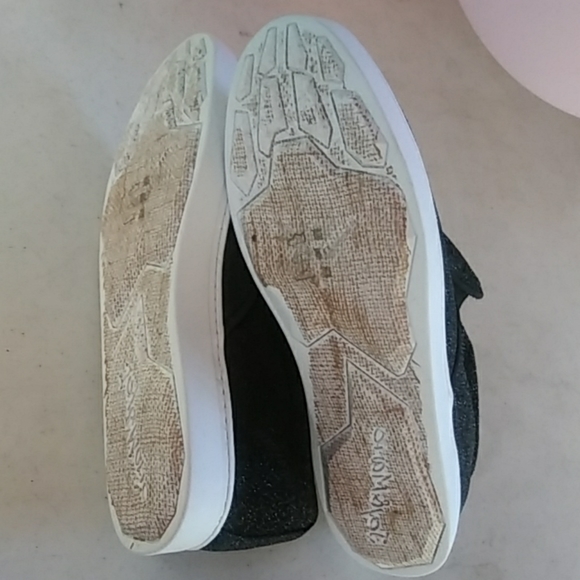 Women's Glitter Textile Material  Black Sneaker - Picture 6 of 8